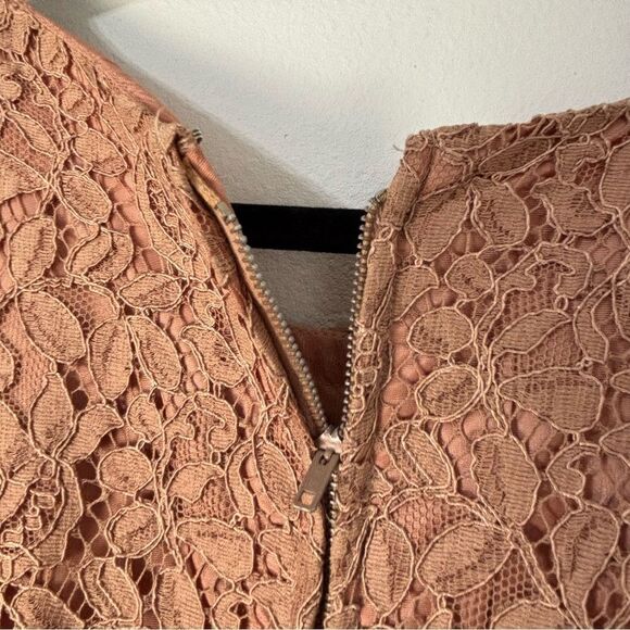 Vtg 50s 60s Lace Midi Dress Dusty Rose Sz S Mid-Century Elegant Old Money Party - Picture 11 of 13